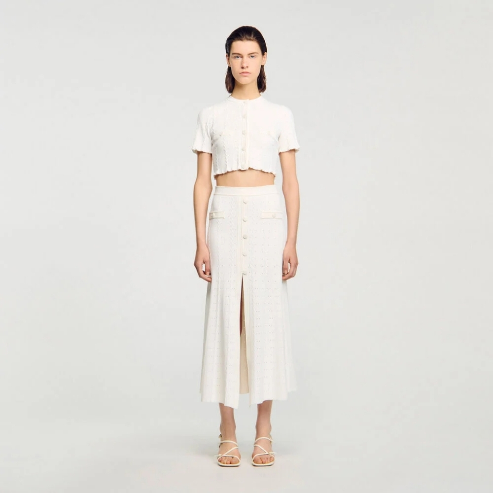 Sandro Pointelle knit midi skirt - Picture 2 of 12